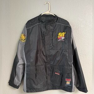 Men's Black and Gray 50th Anniversary Racing Jacket Large